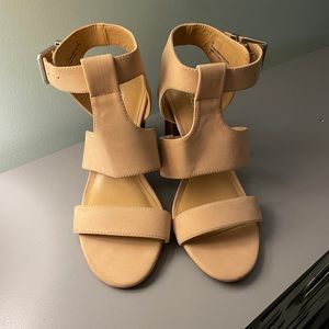 Express Nude Chunky Heels